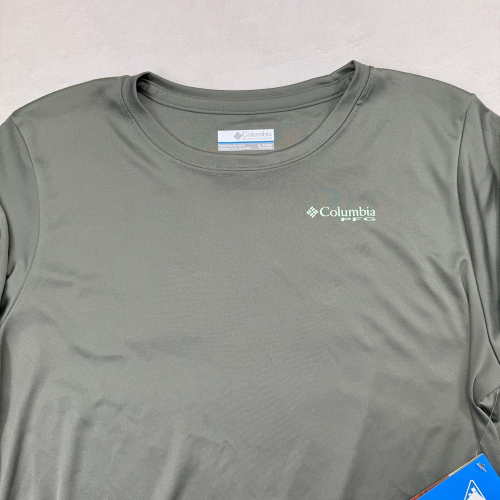 Columbia Youth XL PFG Terminal Tackle Long Sleeve Shirt Green AB8391-316 NEW - Picture 3 of 11